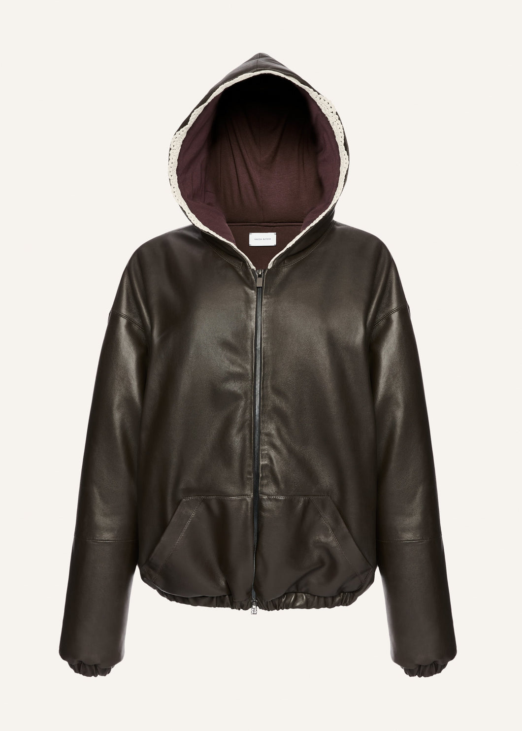 AW25 LEATHER 08 HOODIE BLACK