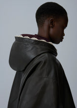Load image into Gallery viewer, AW25 LEATHER 08 HOODIE BLACK
