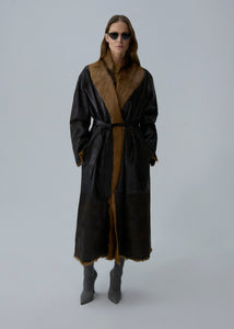 AW25 LEATHER 15 COAT BROWN