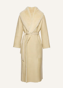 AW25 LEATHER 15 COAT CREAM