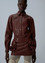 Load image into Gallery viewer, AW25 LEATHER 16 SKIRT BORDEAUX
