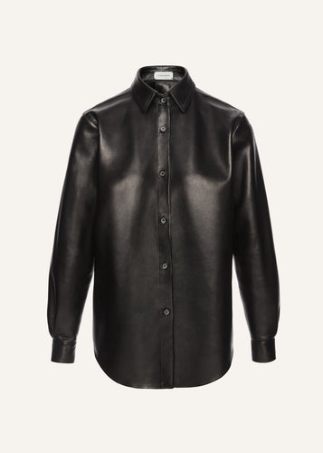 AW25 LEATHER 19 SHIRT BLACK