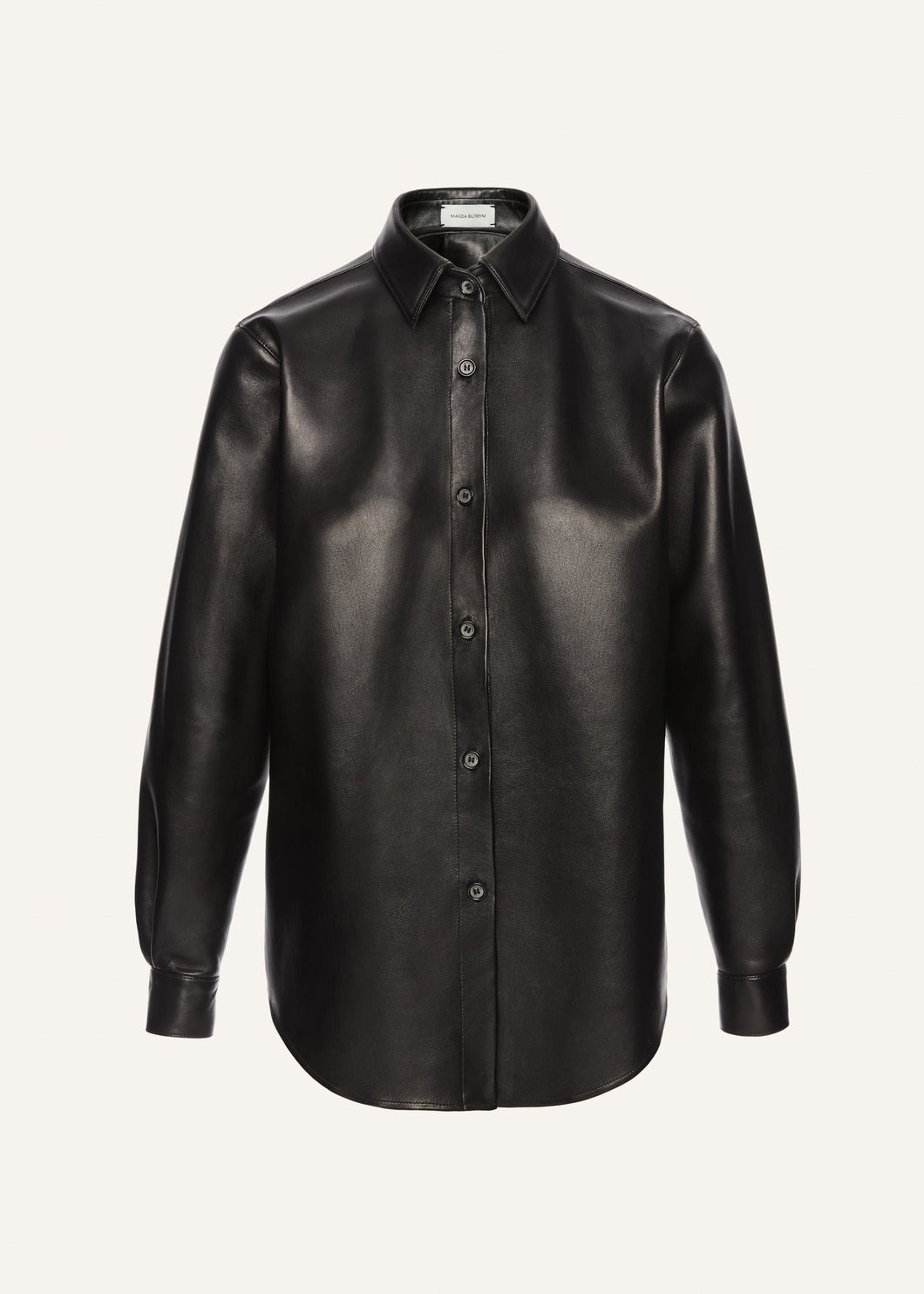 AW25 LEATHER 19 SHIRT BLACK
