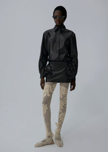 AW25 LEATHER 19 SHIRT BLACK