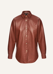 AW25 LEATHER 19 SHIRT BORDEAUX
