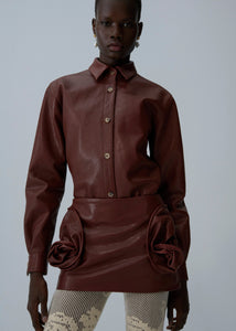 AW25 LEATHER 19 SHIRT BORDEAUX