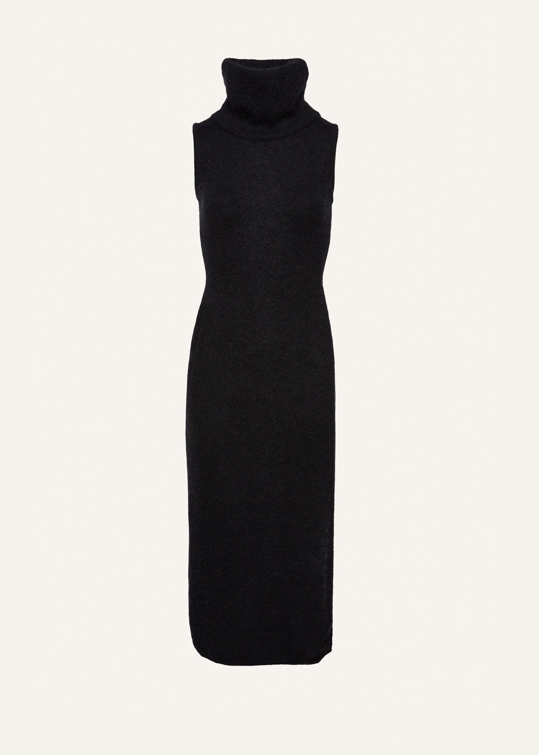 Turtleneck midi dress in black