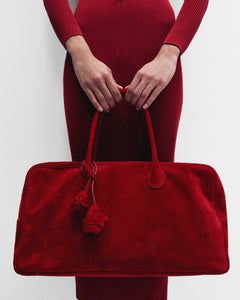 Large Brigitte bag in red suede