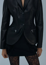 Load image into Gallery viewer, Rose hip mini skirt in black
