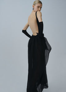 Scoop-back bodysuit in black
