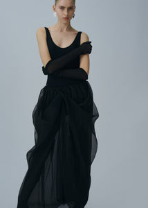 Scoop-back bodysuit in black