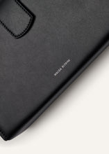 Load image into Gallery viewer, Apolonia bag in black leather with flower charm
