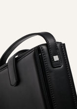 Load image into Gallery viewer, Apolonia bag in black leather with flower charm
