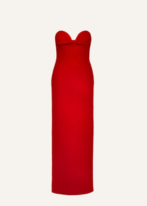 Bustier gown in red