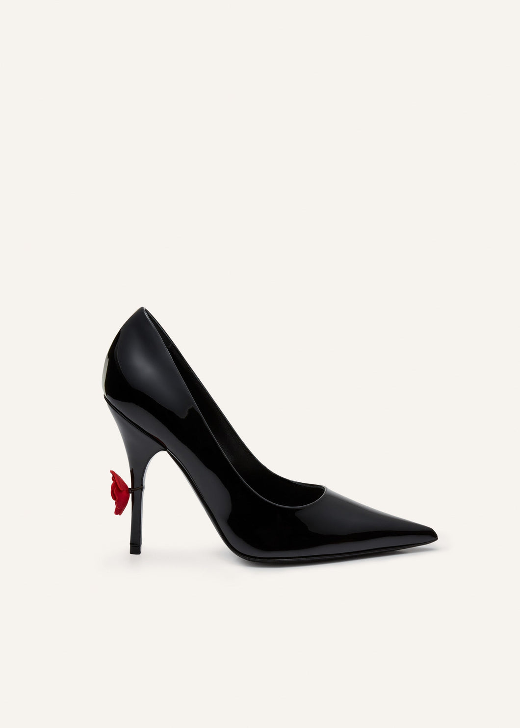 Rose detail pumps in black