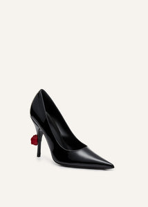 Rose detail pumps in black