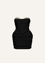 Load image into Gallery viewer, Crochet bustier mini dress in black
