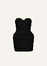 Load image into Gallery viewer, Crochet bustier mini dress in black
