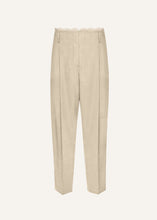 Load image into Gallery viewer, Lace-detail wool tapered trousers in cream
