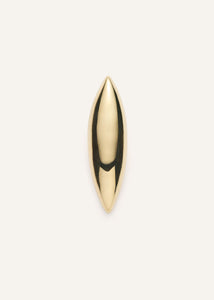 Elongated sculptural ring in gold