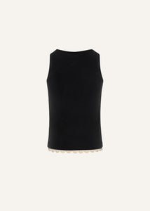 Lace-detail tank top in black