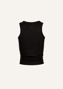 Knotted tank top in black