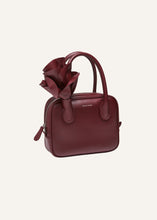 Load image into Gallery viewer, Brigitte square bag in burgundy leather and silver
