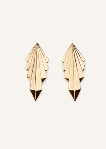 Art deco chevron earrings in gold