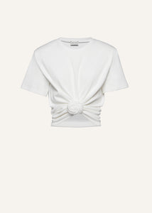 Knotted t-shirt in cream