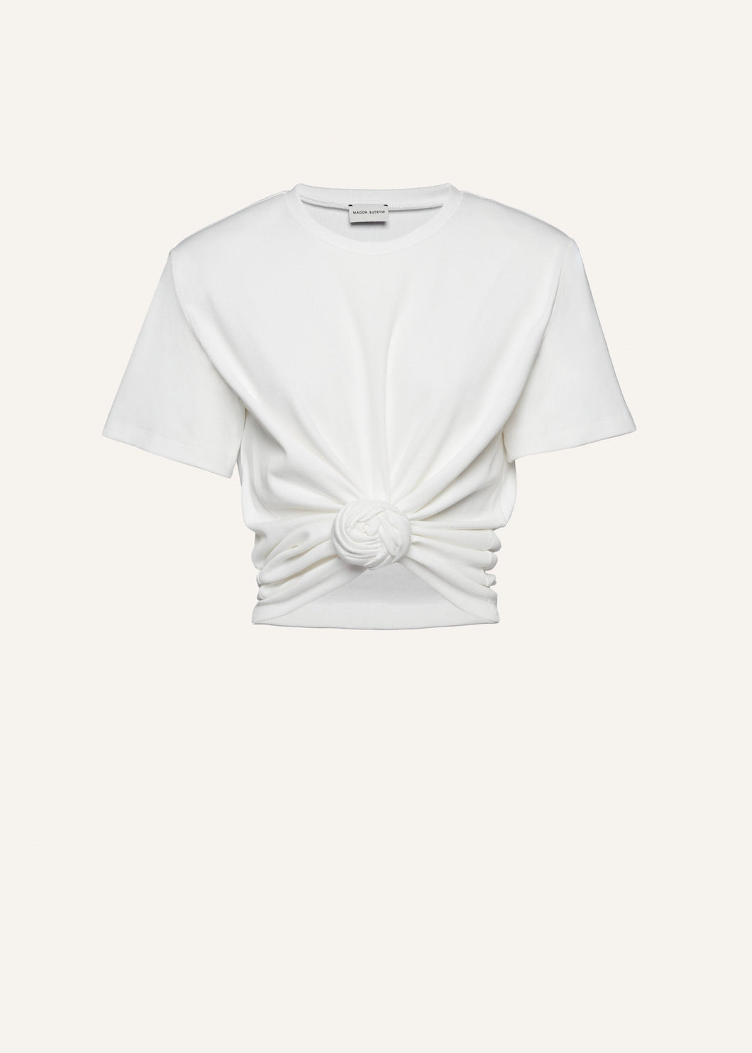 Knotted t-shirt in cream