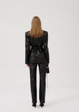 Load image into Gallery viewer, Flared leather pants in black
