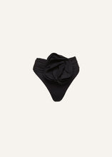 Load image into Gallery viewer, High-waisted flower appliqué swim bottom in black
