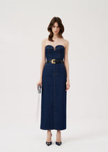 Load image into Gallery viewer, PF22 DENIM 10 SKIRT LONG NAVY
