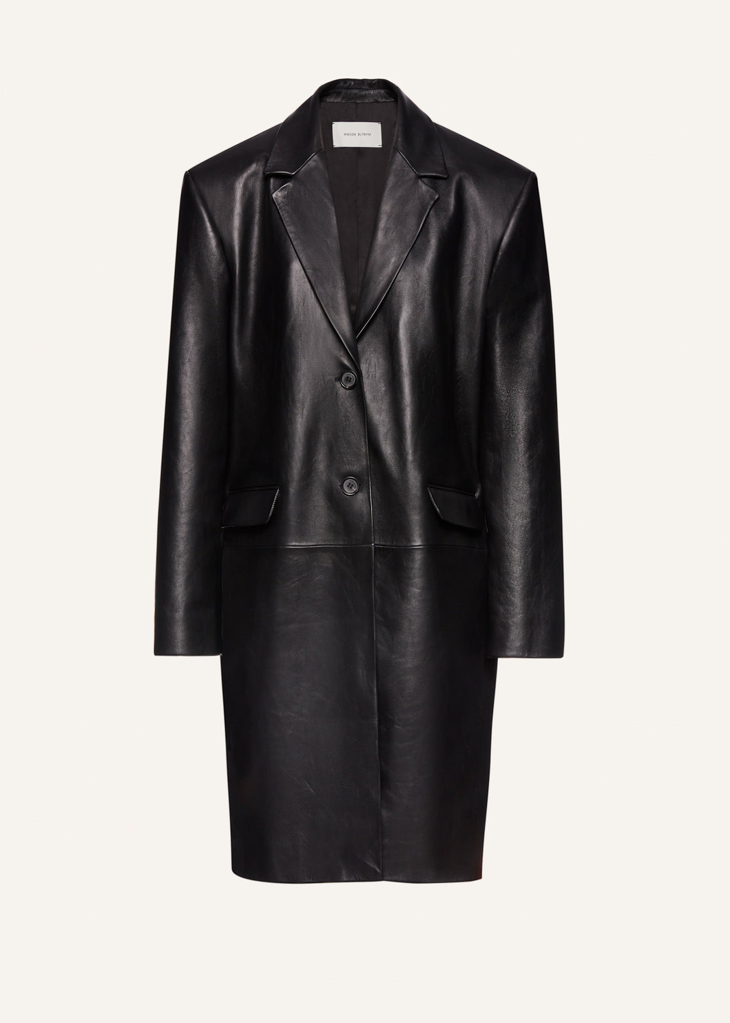 PF23 LEATHER 03 COAT BLACK