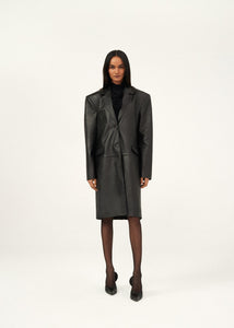 PF23 LEATHER 03 COAT BLACK