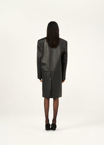 PF23 LEATHER 03 COAT BLACK