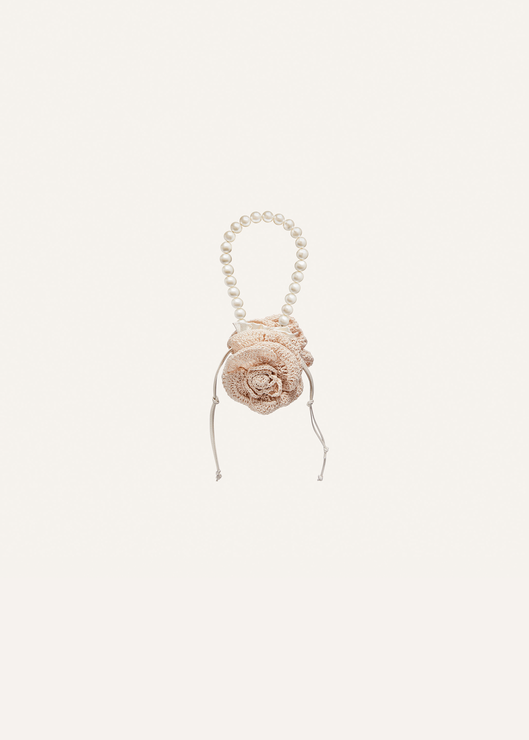 Small pearl Magda bag in cream crochet