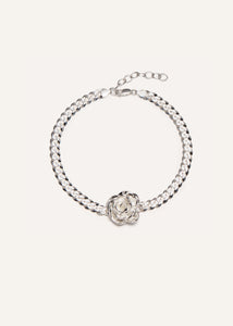 Silver rose chain necklace