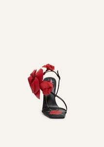 PF24 SANDALS BLACK FLOWER RED