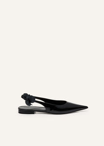 PF24 SLINGBACK FLATS PATENT LEATHER BLACK