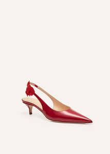 PF24 SLINGBACK KITTEN HEELS LEATHER RED