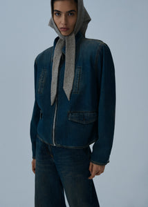 Ultra-low-waist wide-leg denim in dark vintage blue