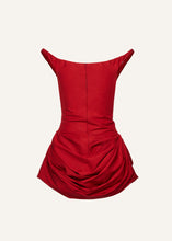 Load image into Gallery viewer, Off-shoulder bustier dress in red
