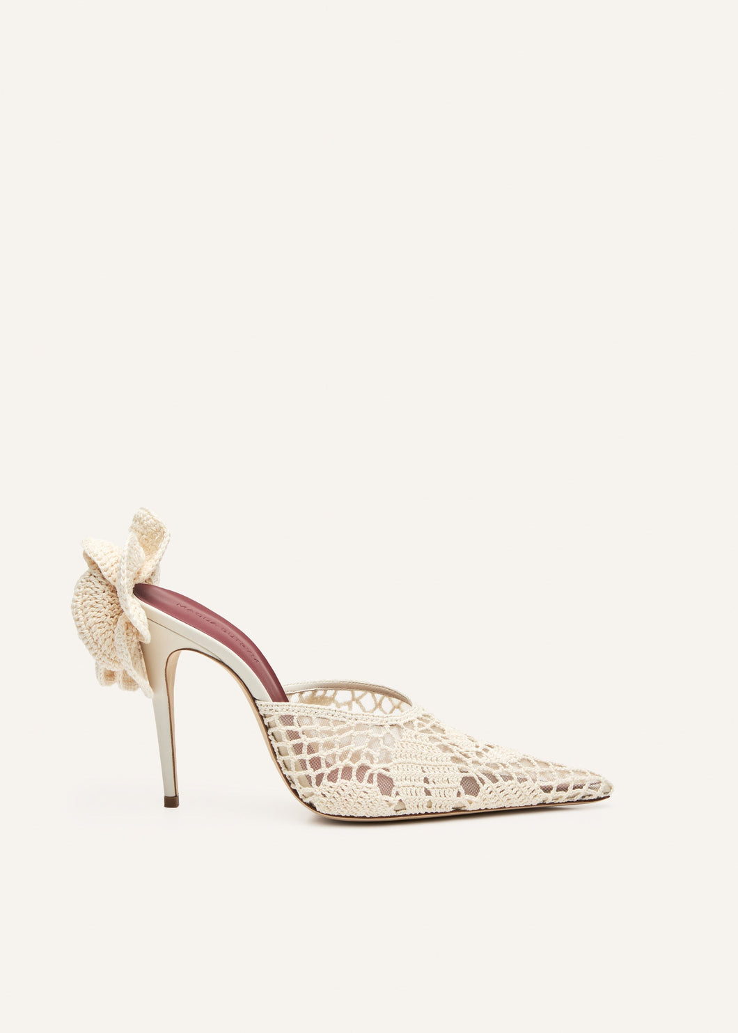 PF25 HEEL MULES CROCHET CREAM