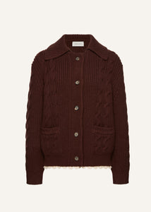 PF25 KNITWEAR 05 CARDIGAN BROWN