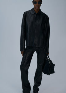 PF25 LEATHER 01 SHIRT BLACK