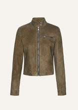 Load image into Gallery viewer, PF25 LEATHER 04 JACKET GREEN SUEDE
