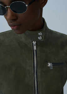 PF25 LEATHER 04 JACKET GREEN SUEDE