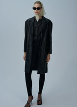 Load image into Gallery viewer, Leather knotted t-shirt in brown
