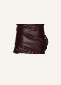 PF25 LEATHER 17 SKIRT BURGUNDY